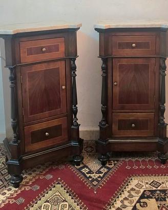 Coppia di comodini antichi siciliani fine 800 