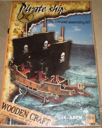 Veliero nave pirati in legno 3D puzzle incellofana