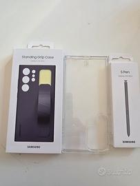 accessori originali s24ultra e cover trasparente 