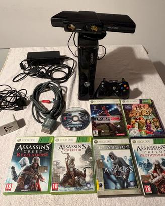 Xbox 360 slim 250gb+7 giochi+accessori