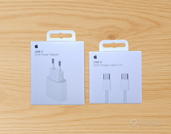 Alimentatore Apple 20W + cavo x iPhone 15 16 17