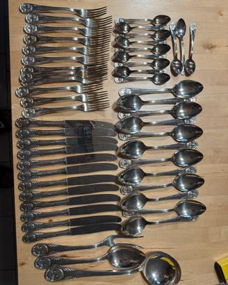Servizio posate completo placcato argento 800