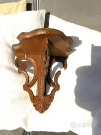 Mensolina legno massiccio intagliato