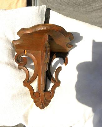 Mensolina legno massiccio intagliato