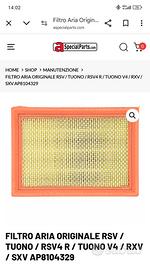 Filtro Aria originale rsv4 tuono