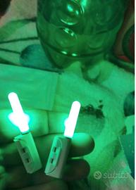 10 Starlight LED Gialli Piu 10 Batterie Pesca Nott