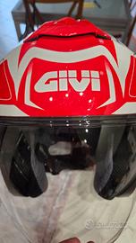 Casco Moto Jet Givi X.22 Planet Hyper Bianco Rosso