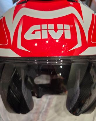 Casco Moto Jet Givi X.22 Planet Hyper Bianco Rosso