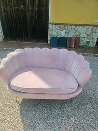 Divanetto 2 posti velluto rosa 