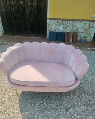 Divanetto 2 posti velluto rosa 