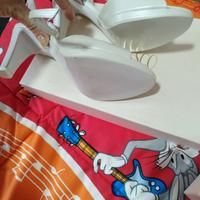 Scarpe da sposa bianche in vera pelle