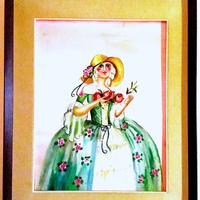 Quadro vintage 47x57 cornice legno