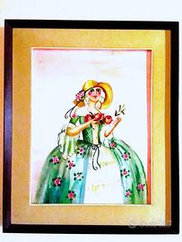 Quadro vintage 47x57 cornice legno