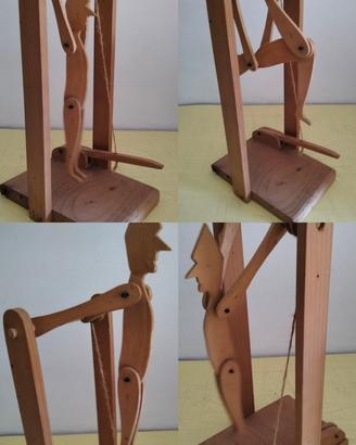 Gioco artigianale in legno pinocchio anni 90