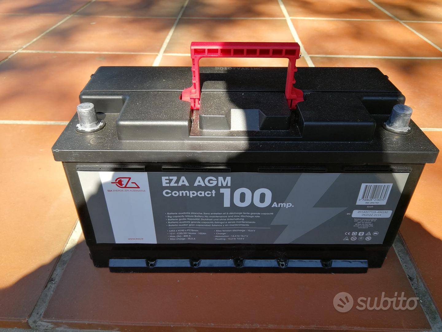 BATTERIA PER SERVIZI AGM 100 AH - EZA - Accessori Auto In vendita
