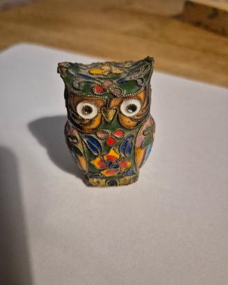 Civetta Vintage Smalto Cloisonné - Porta incenso