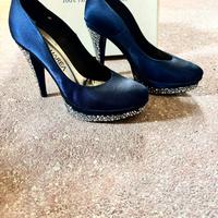 Décolleté Altramarea blu con strass