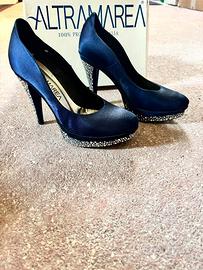 Décolleté Altramarea blu con strass