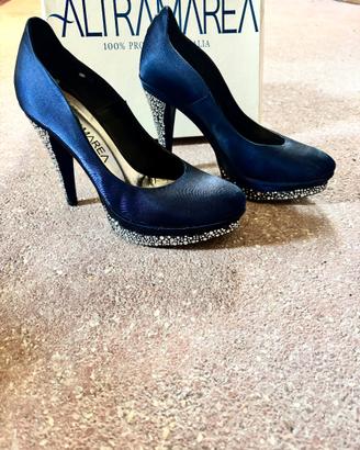 Décolleté Altramarea blu con strass