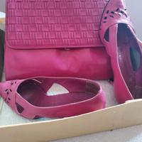 Borsa più scarpe fuxia