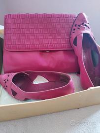 Borsa più scarpe fuxia
