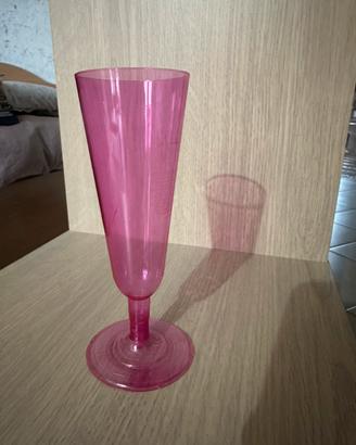 Bicchiere flute plastica rosa