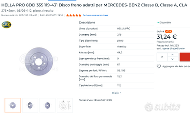 Disco freno Mercedes Benz