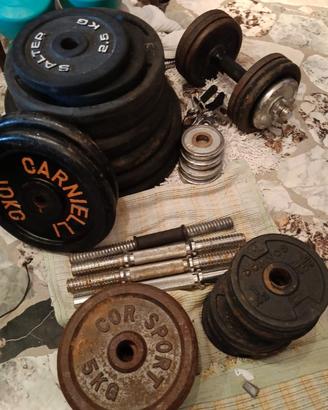 Dischi, manubri, bilancieri, pesi