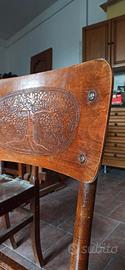 Set di 5 sedie (schienale intarsiato)