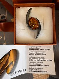 Ciondolo ambra e argento