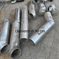 Canna fumaria in acciaio inox di diametro 30 cm