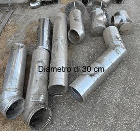Canna fumaria in acciaio inox di diametro 30 cm