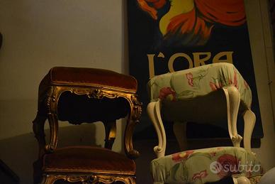 elegante sgabello in stile barocchetto