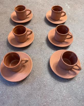6 tazzine da caffe in terracotta