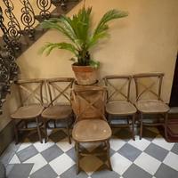 5 sedie  Cross vintage in legno