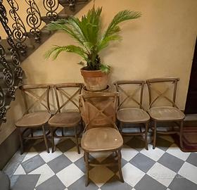 5 sedie  Cross vintage in legno