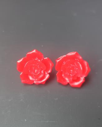 orecchini rosa rossa 