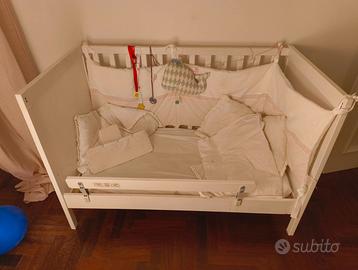 Lettino + materasso  (Ikea) + paracolpi + spondina