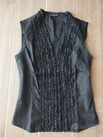 Camicia Stefanel smanicata con volant