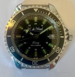 Diver francese "H. de Maud" mov, quarzo cattin C80