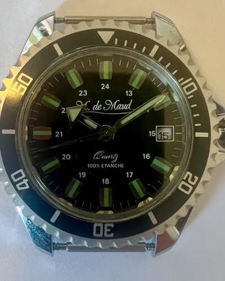Diver francese "H. de Maud" mov, quarzo cattin C80