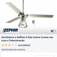 pala da soffitto con luce e telecomando 