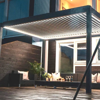 Pergola bioclimatica a lamelle luci LED 3x4 metri
