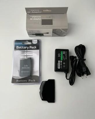 Batteria 3600mAh + Coperchio PSP + Caricabatterie