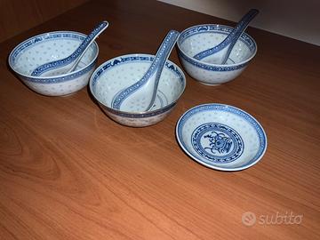 Set ciotole porcellana chicco di riso