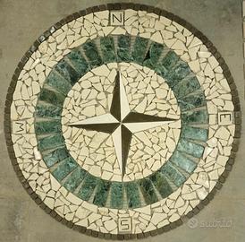 mosaico rosone marmo pavimento piastrelle giardino