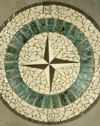 mosaico rosone marmo pavimento piastrelle giardino