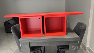 Letto con rete+ mensola e cubi da parete