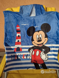 NUOVO poncho, telo mare 100 cotone, Disney, Mickey