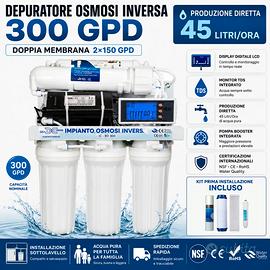 Depuratore Acqua Osmosi Inversa 6 Stadi 300 GPD TD